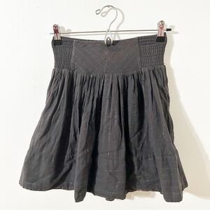 Anthropologie Staring at Stars Metallic Striped Full Mini Skirt Lined Elastic